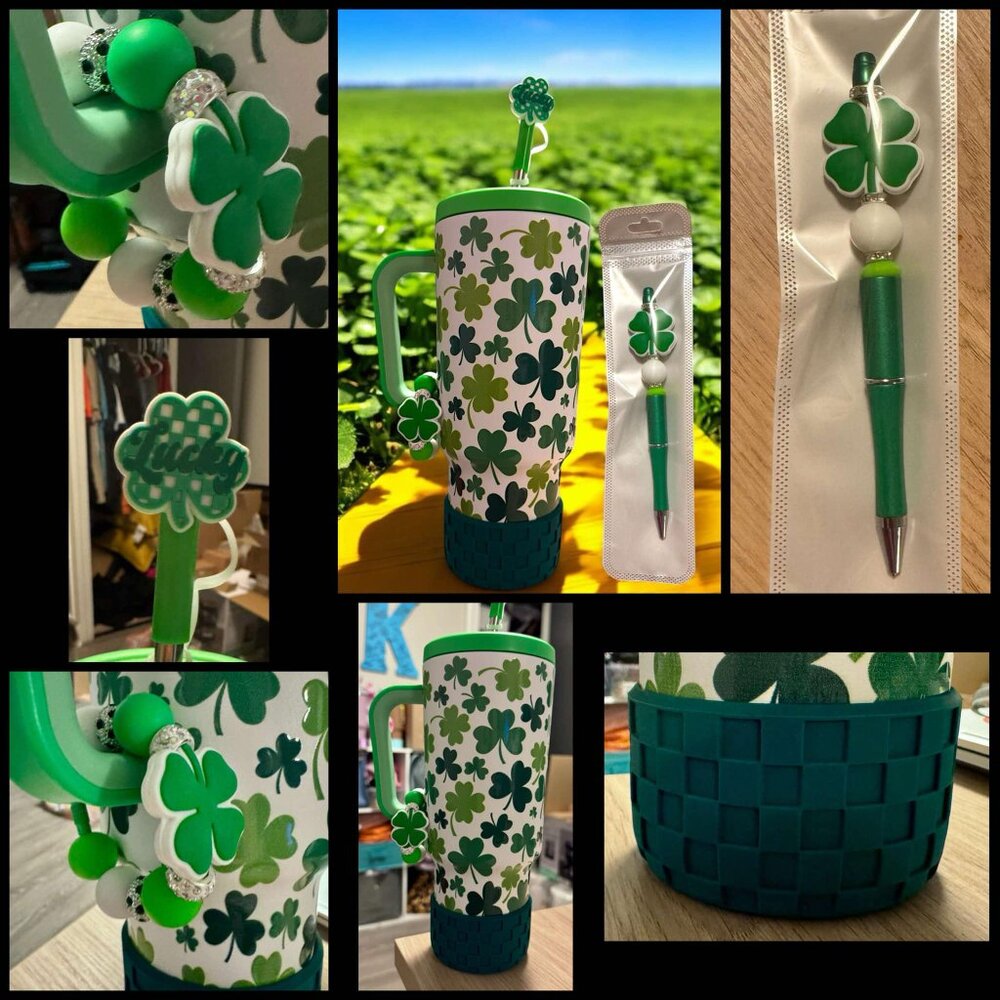 40oz  Shamrock Meoky Tumbler